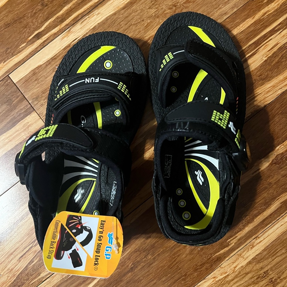 Kids Black and Yellow Sandals